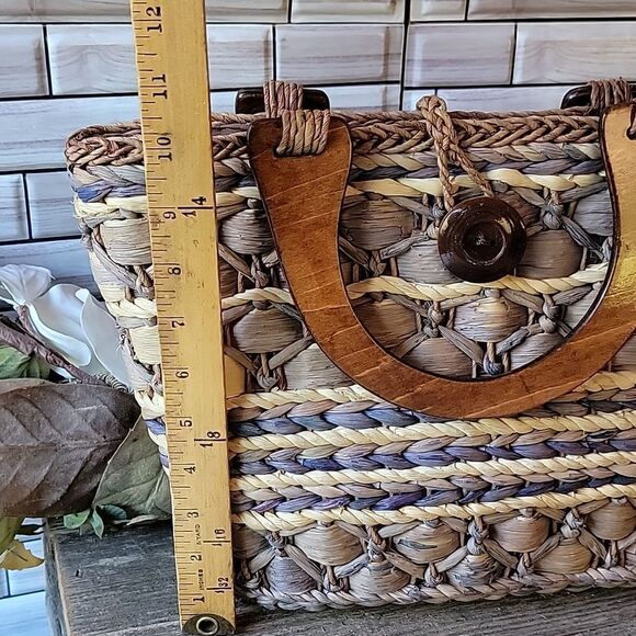 Handmade cornhusk top handle purse - Picture 6 of 9